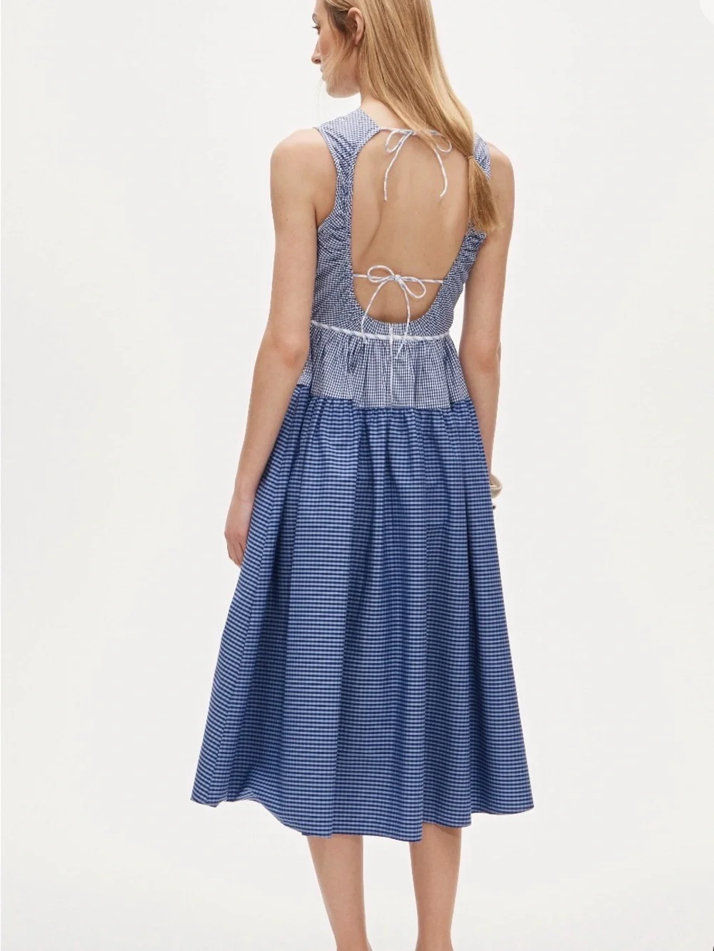 NWT J. Crew Open-Back Dress in Mixed Gingham - Size Large
